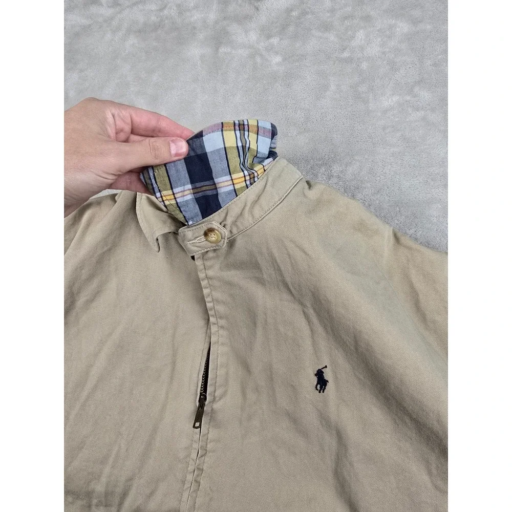 Vtg Polo Ralph Lauren Harrington Jacket Mens Large Tan Full Zip Harrington *Read